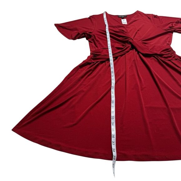 Lane Bryant Flutter Sleeve Dress Plus Sz 18/20 Red Stretchy Slinky NWT - Picture 9 of 13